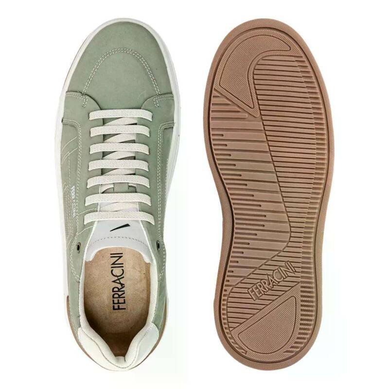 Tênis Masculino Casual Locker Couro 7161-683 Ferracini Verd Verde 3