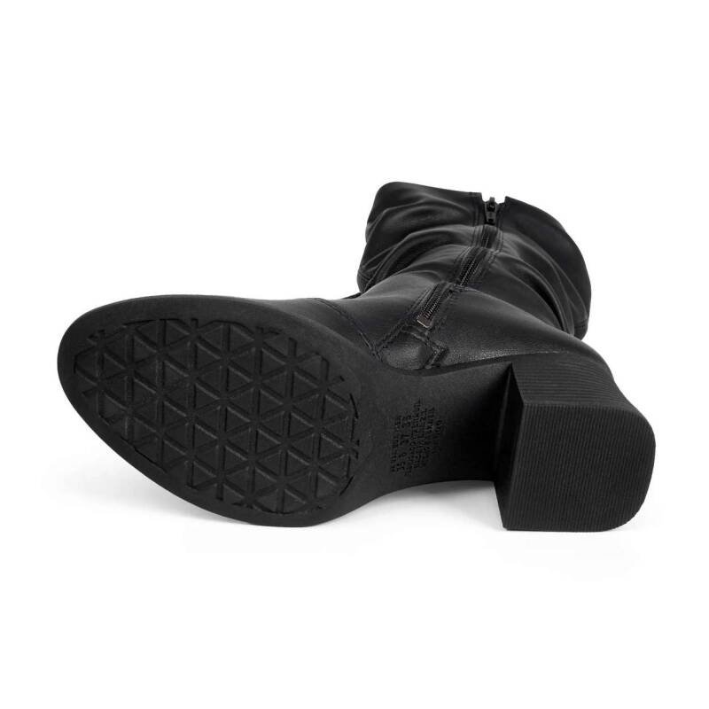 Bota Mississipi de Cano Médio com Salto Bloco - Preto Preto 5