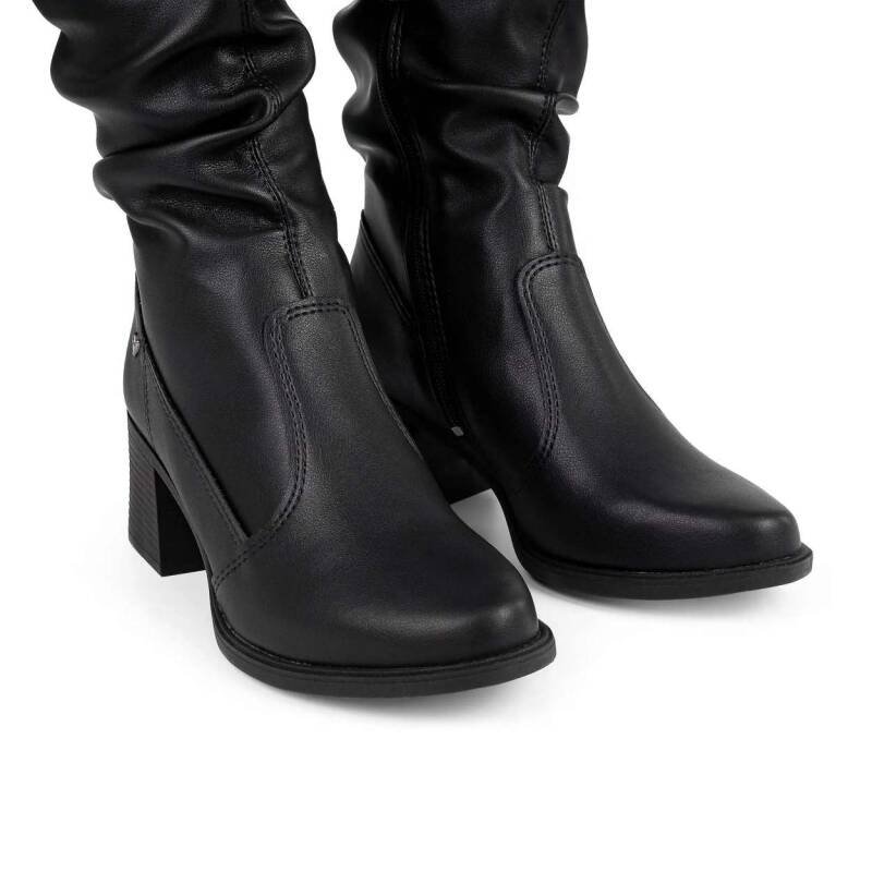 Bota Mississipi de Cano Médio com Salto Bloco - Preto Preto 6