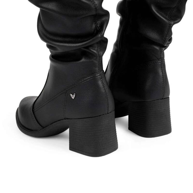 Bota Mississipi de Cano Médio com Salto Bloco - Preto Preto 7