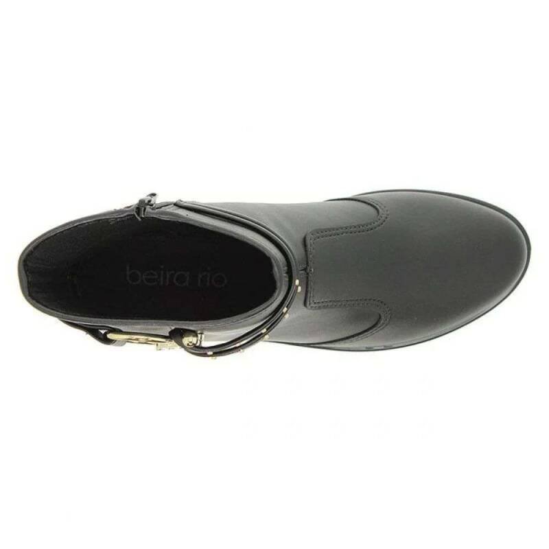 Bota Beira Rio Coturno Cano Curto Feminino - Preto Preto 5
