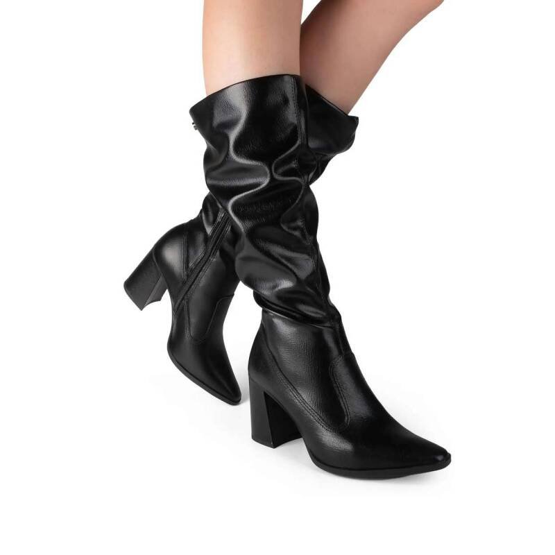 Bota Dakota de Cano Longo - Feminina - Preto Preto 2