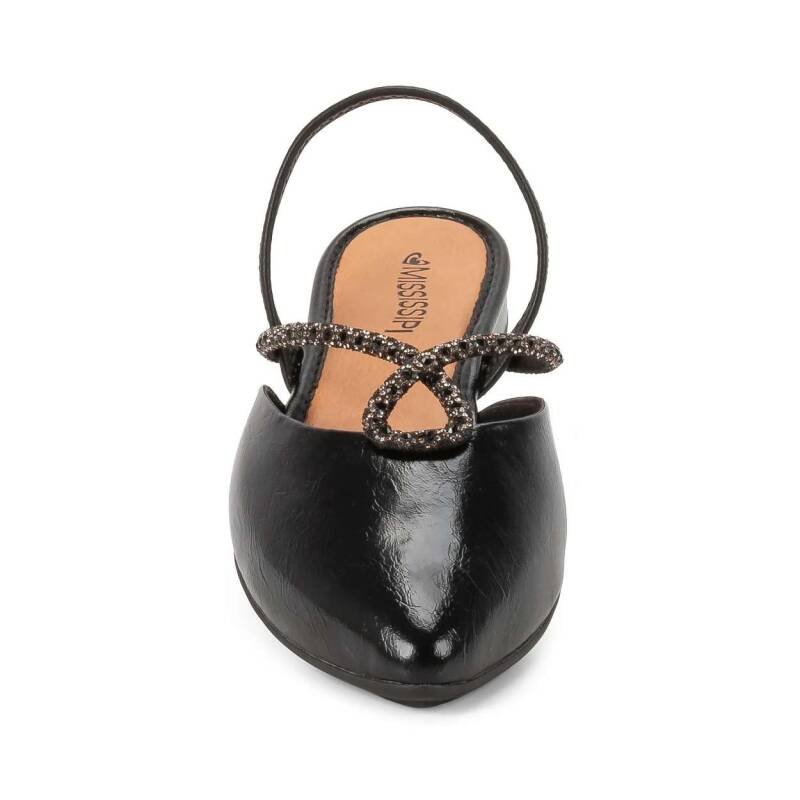 Sapato Mule Mississipi Feminino Bico Fino Preto 6