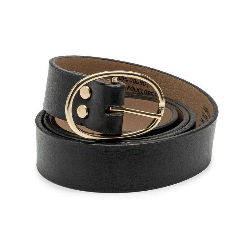 Cinto Dakota de Couro - Feminina - Preto Preto 5