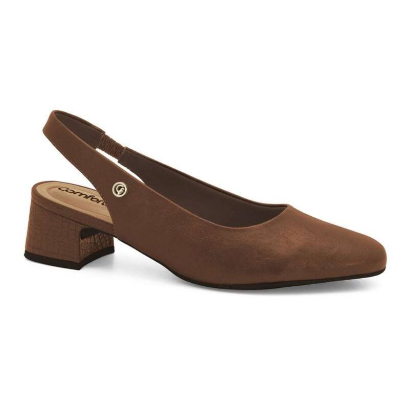 Sapato ComfortFlex Slingback - Feminino - Marrom