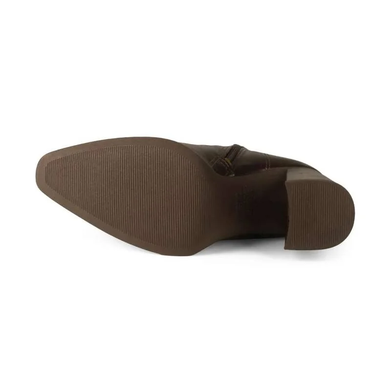 Bota Dakota de Cano Curto em Couro - Feminino Marrom 5