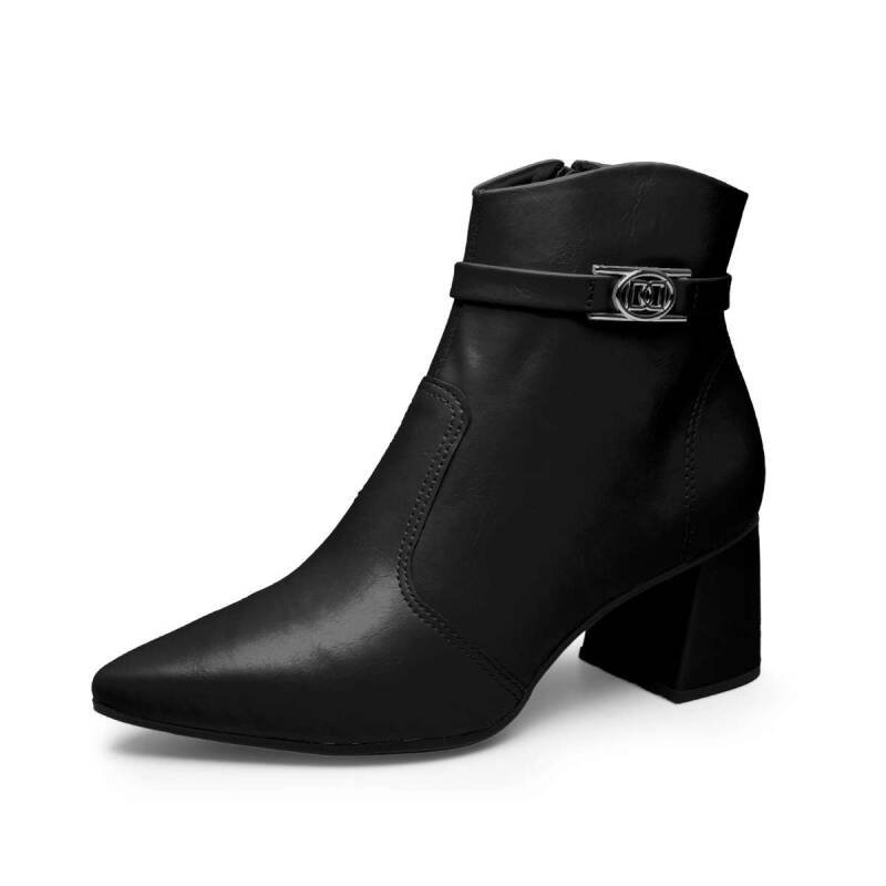 Bota Dakota Cano Curto Salto Bloco - Feminina - Preto Preto 2
