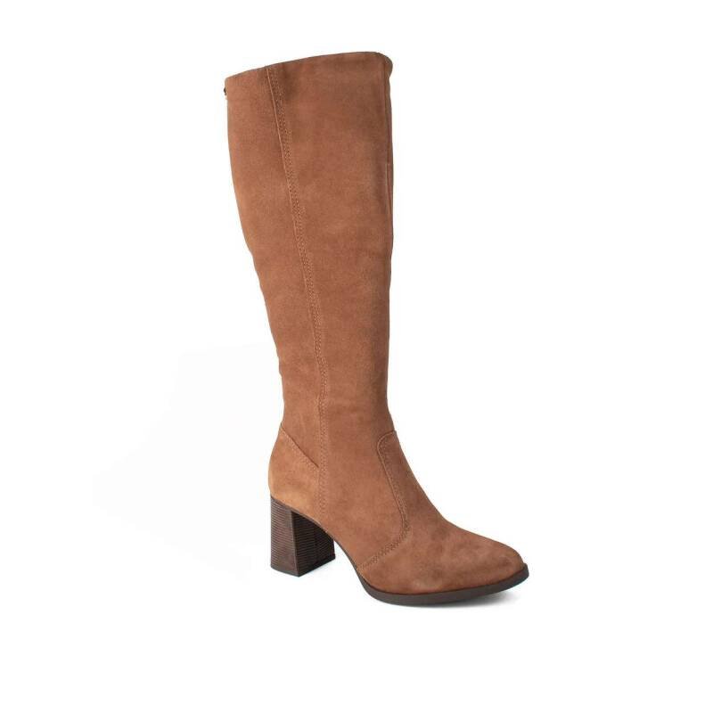 Bota Dakota Cano Longo Castanho Salto Bloco - Feminina - Mar