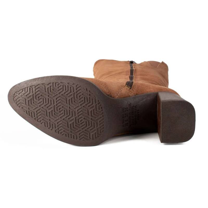 Bota Dakota Cano Longo Castanho Salto Bloco - Feminina - Mar Marrom 5