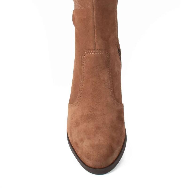 Bota Dakota Cano Longo Castanho Salto Bloco - Feminina - Mar Marrom 6