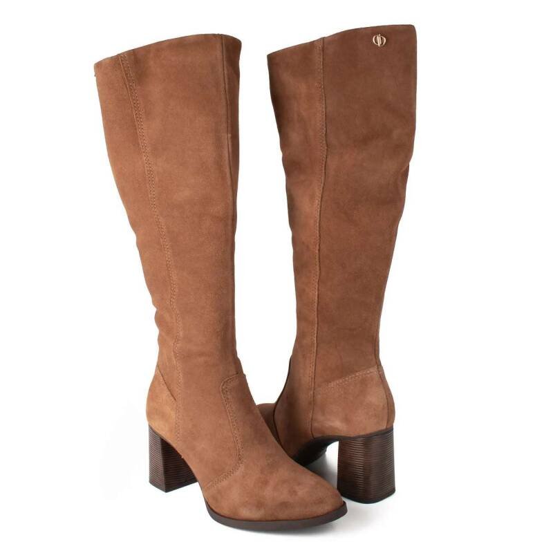 Bota Dakota Cano Longo Castanho Salto Bloco - Feminina - Mar Marrom 7