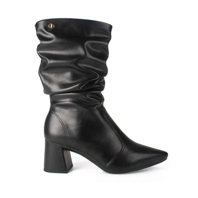 Bota Dakota Cano Longo Slouch - Feminina - Preto Preto 2