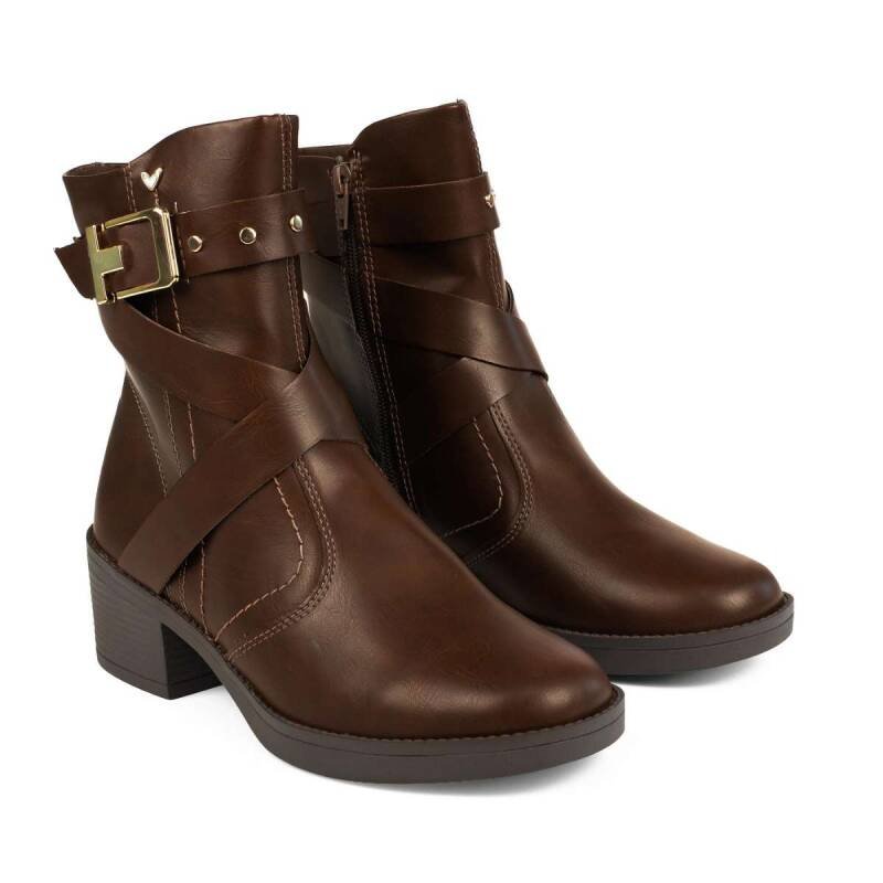Bota Mississipi Cano Curto Feminina Café Feminina - Marrom Marrom 4