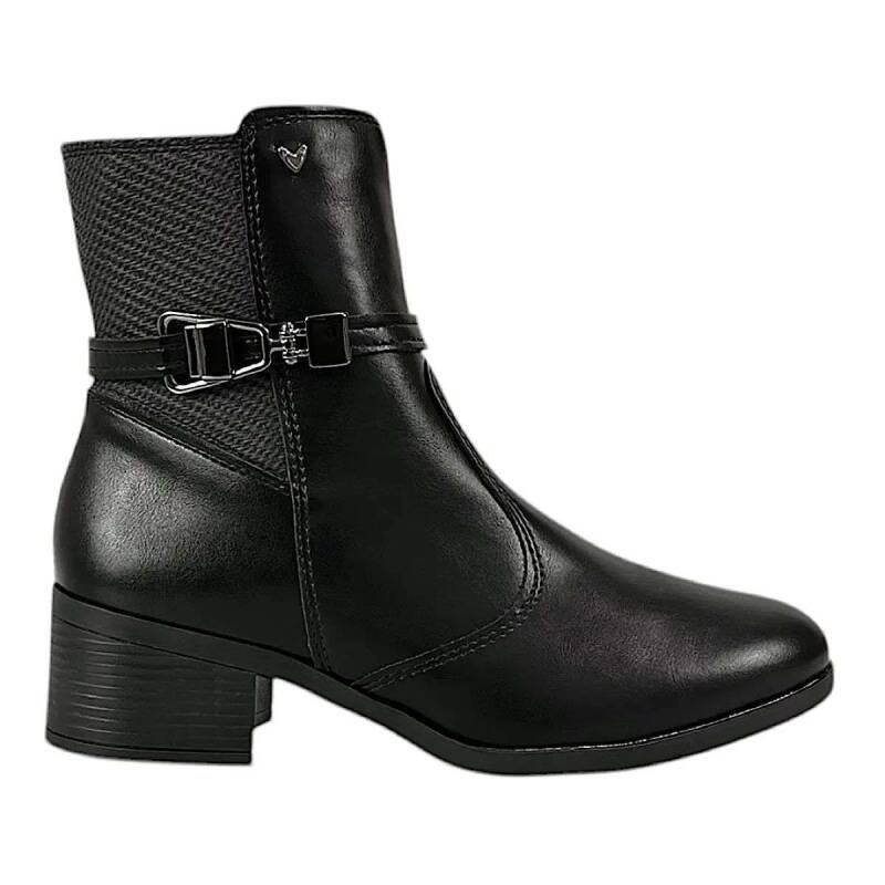 Bota Mississipi Cano Curto Zíper Fivela Feminino - Preto Preto 2