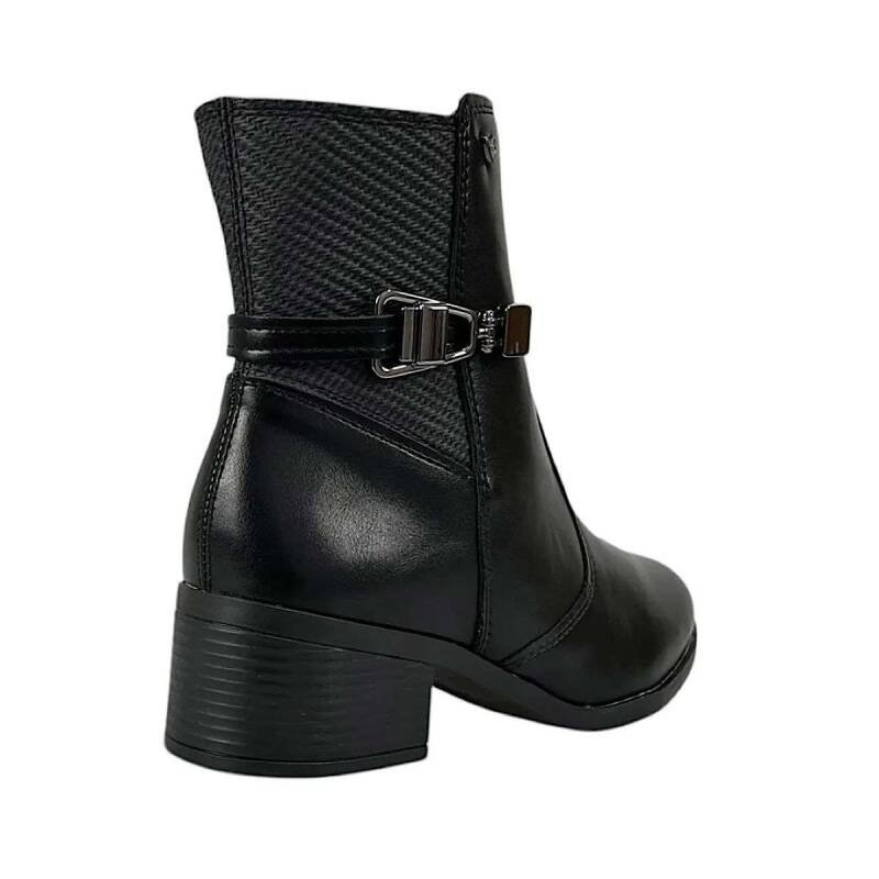 Bota Mississipi Cano Curto Zíper Fivela Feminino - Preto Preto 5