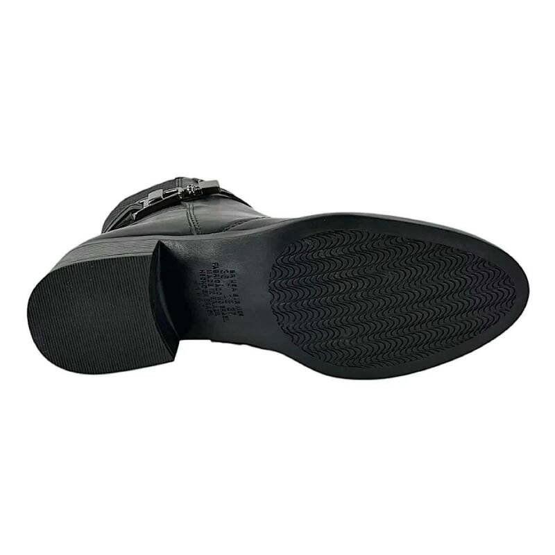 Bota Mississipi Cano Curto Zíper Fivela Feminino - Preto Preto 6