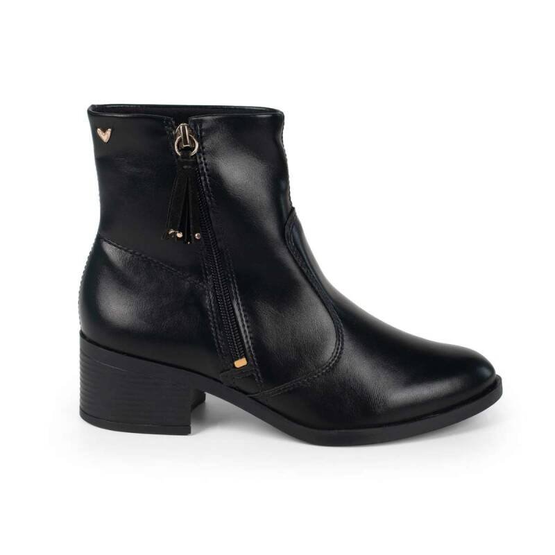 Bota Mississipi Feminino Cano Curto Feminina Zíper - Preto Preto 2