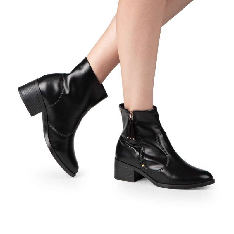Bota Mississipi Feminino Cano Curto Feminina Zíper - Preto Preto 7