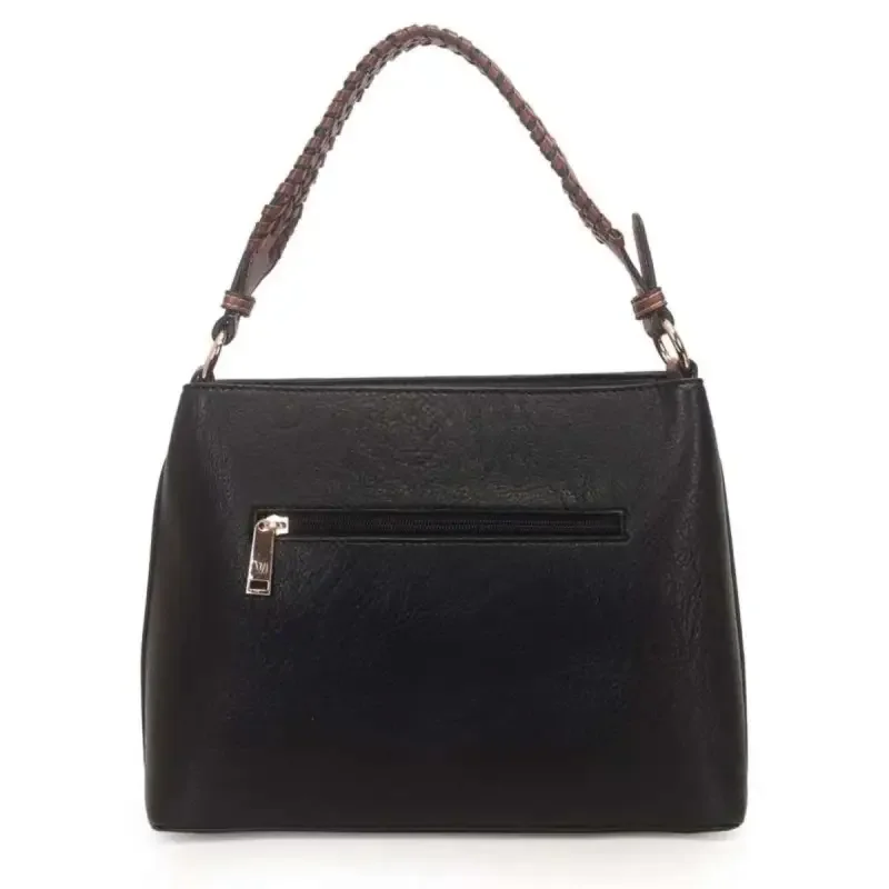 Bolsa Wj Shoulder Bag Grande Bicolor com Alça Trançada - Feminina Preto 4