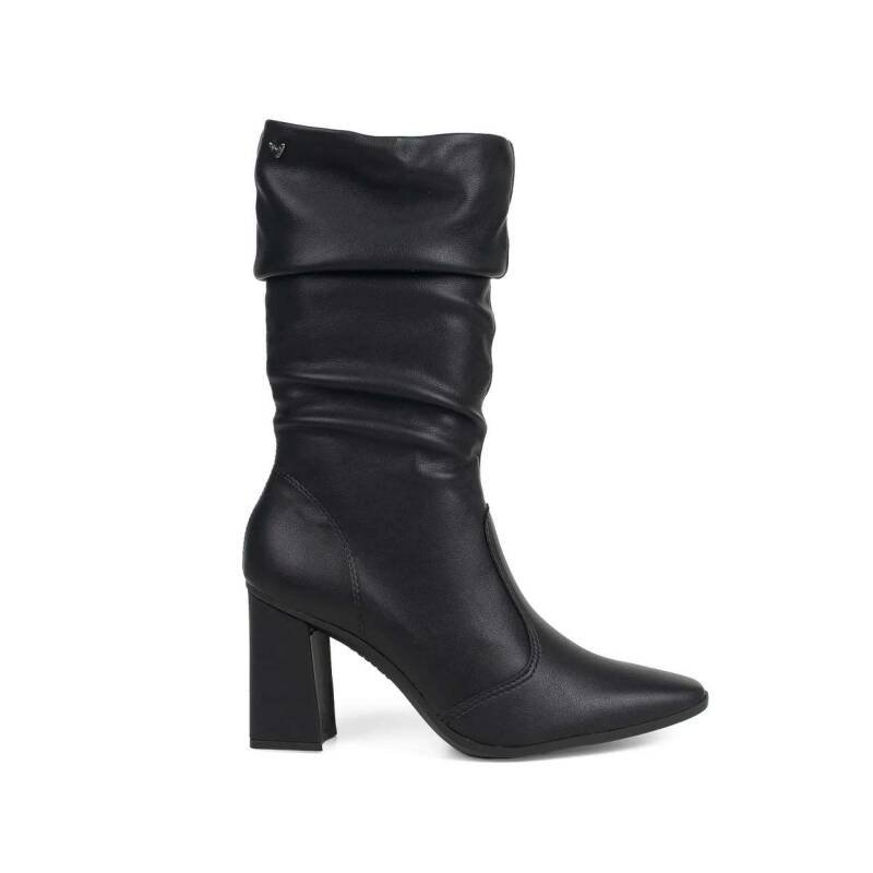 Bota Mississipi Bico Fino Salto Bloco Feminina - Preto Preto 3