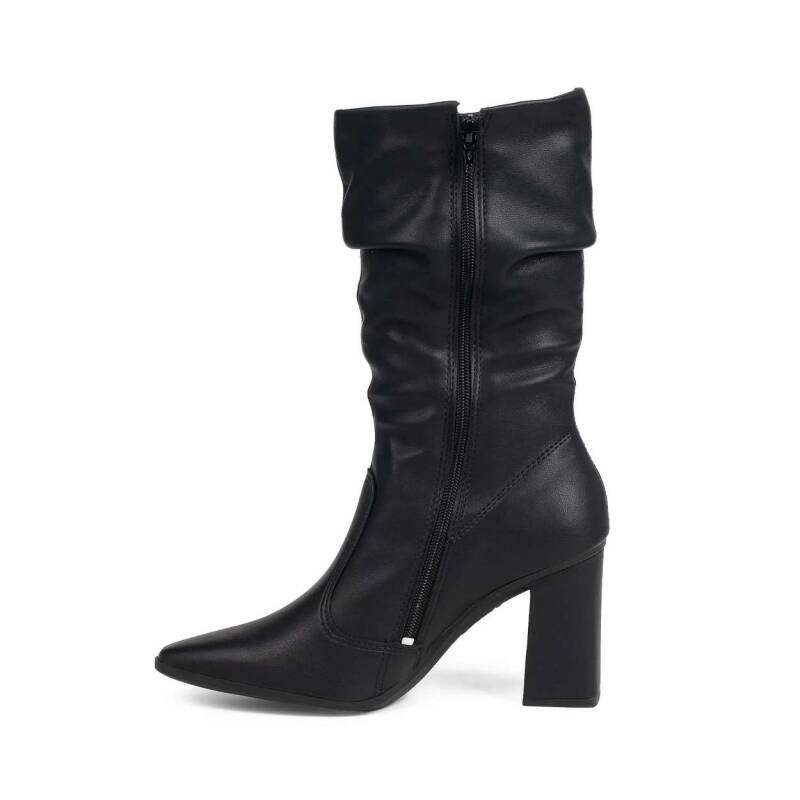 Bota Mississipi Bico Fino Salto Bloco Feminina - Preto Preto 4