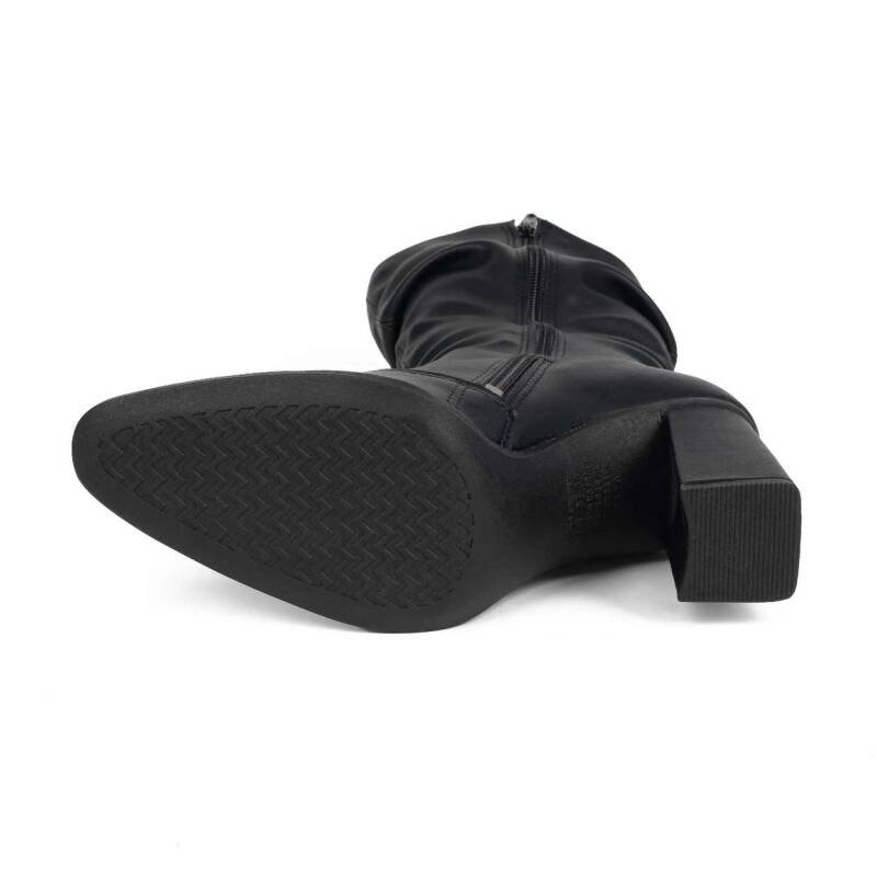 Bota Mississipi Bico Fino Salto Bloco Feminina - Preto Preto 5