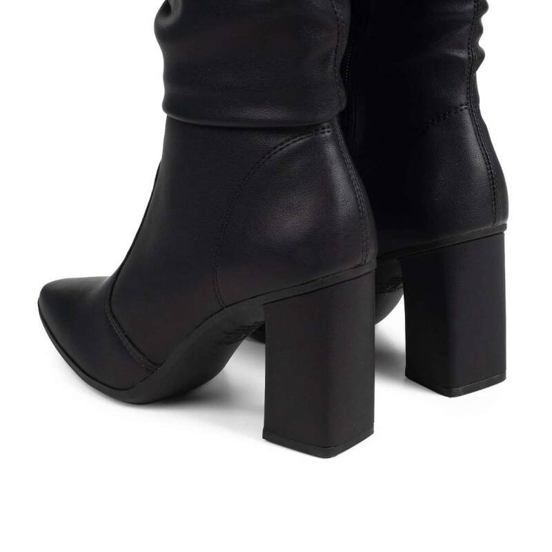 Bota Mississipi Bico Fino Salto Bloco Feminina - Preto Preto 7