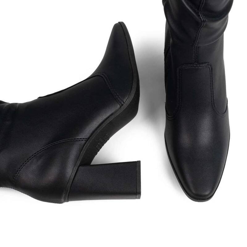 Bota Mississipi Bico Fino Salto Bloco Feminina - Preto Preto 8
