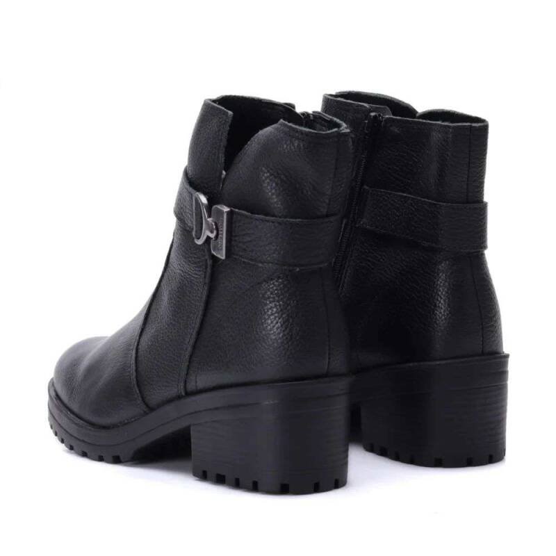 Coturno Feminino Bottero Couro Com Fivela - Preto Preto 4