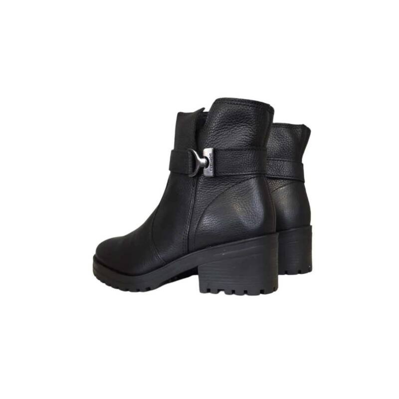 Coturno Feminino Bottero Couro Com Fivela - Preto Preto 5