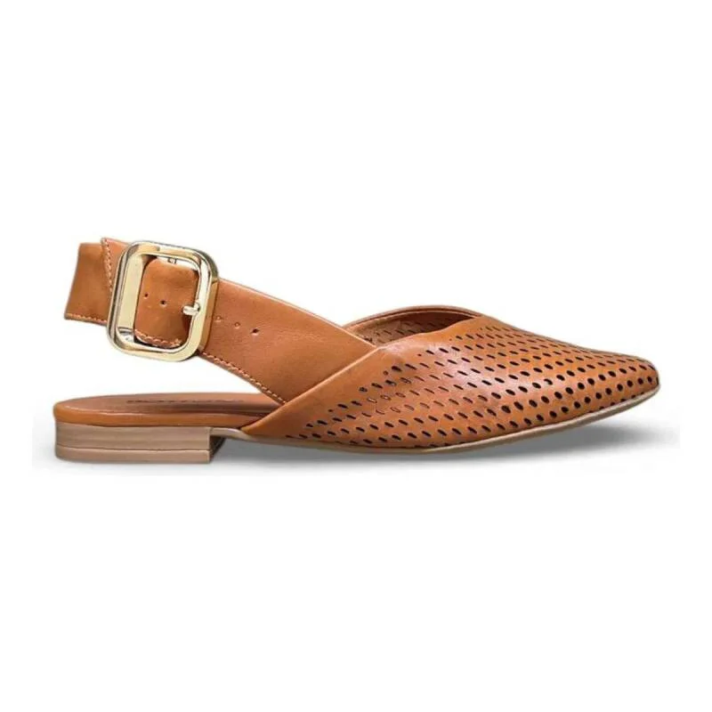 Sapatilha Bottero Slingback Couro Feminina - Marrom Marrom 4