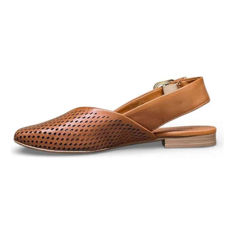 Sapatilha Bottero Slingback Couro Feminina - Marrom Marrom 5