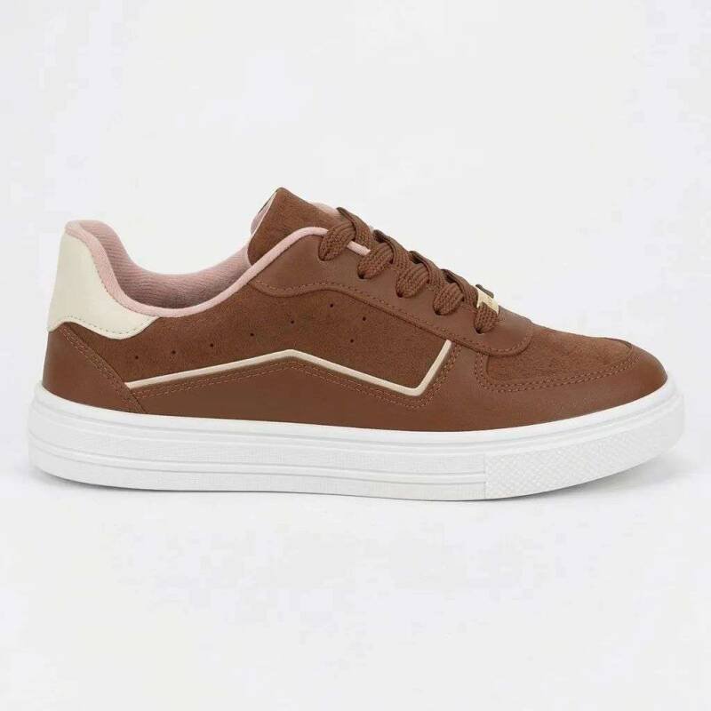 Tenis Moleca Casual Camurça Conforto - Feminino - Marrom Marrom 2