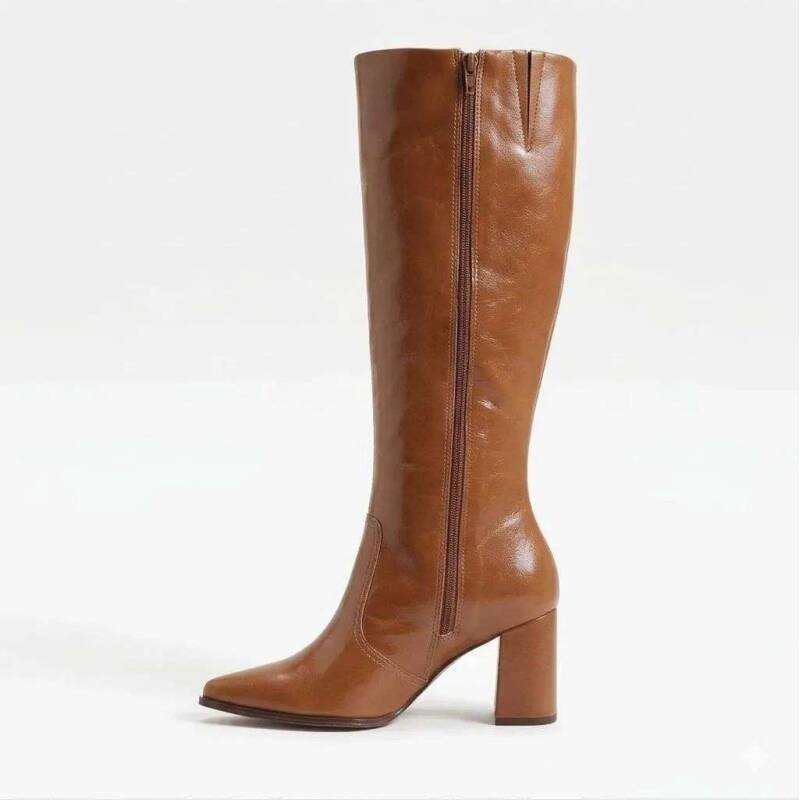 Ramarim Bota Feminina Cano Alto Capuccino 2663104 - Marrom Marrom 2