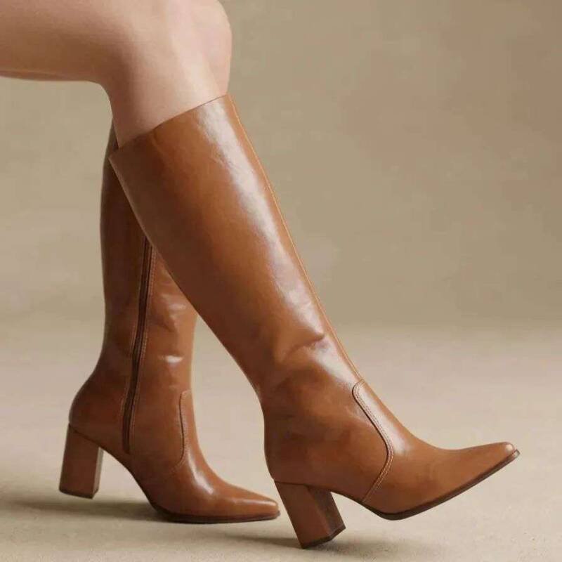 Ramarim Bota Feminina Cano Alto Capuccino 2663104 - Marrom Marrom 3