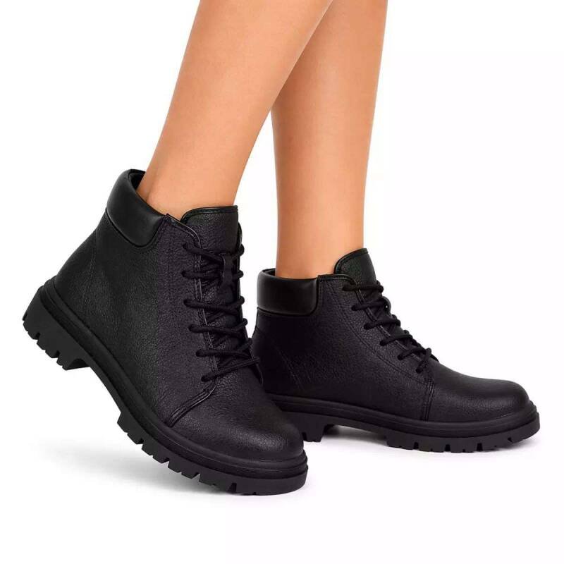 Bota Moleca Coturno Tratorado Feminino Preto 3