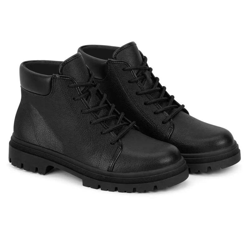 Bota Moleca Coturno Tratorado Feminino Preto 4