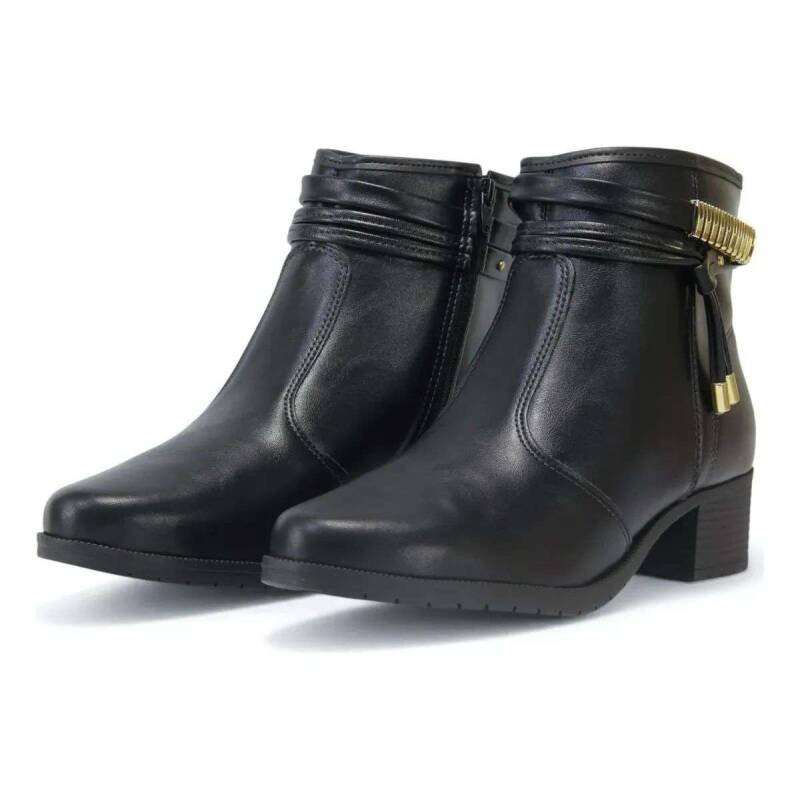 Bota Moleca Cano Curto Feminina - Preto Preto 2