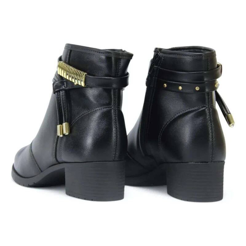 Bota Moleca Cano Curto Feminina - Preto Preto 3