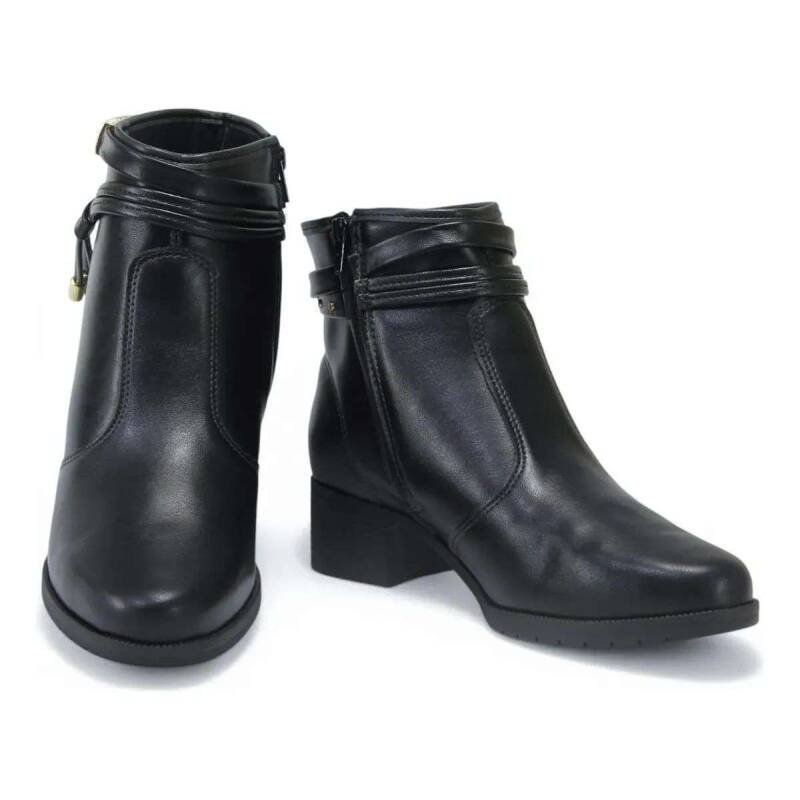 Bota Moleca Cano Curto Feminina - Preto Preto 5