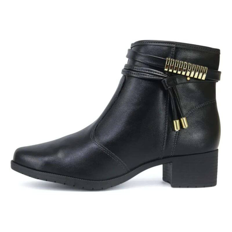 Bota Moleca Cano Curto Feminina - Preto Preto 6