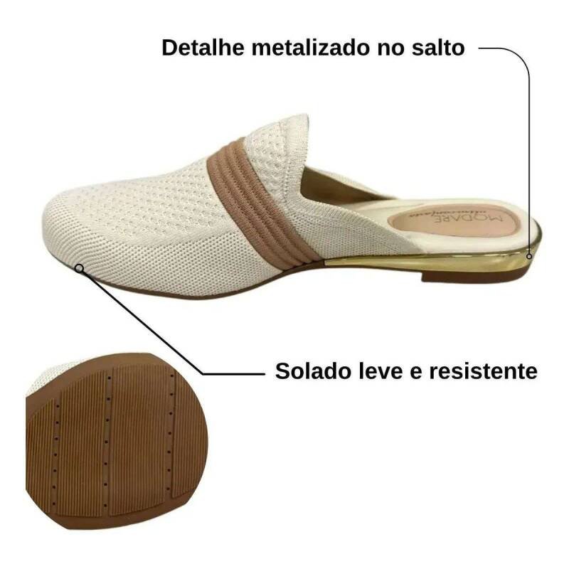 Mule Feminino Modare Ultraconforto Lançamento - Branco off Branco 3