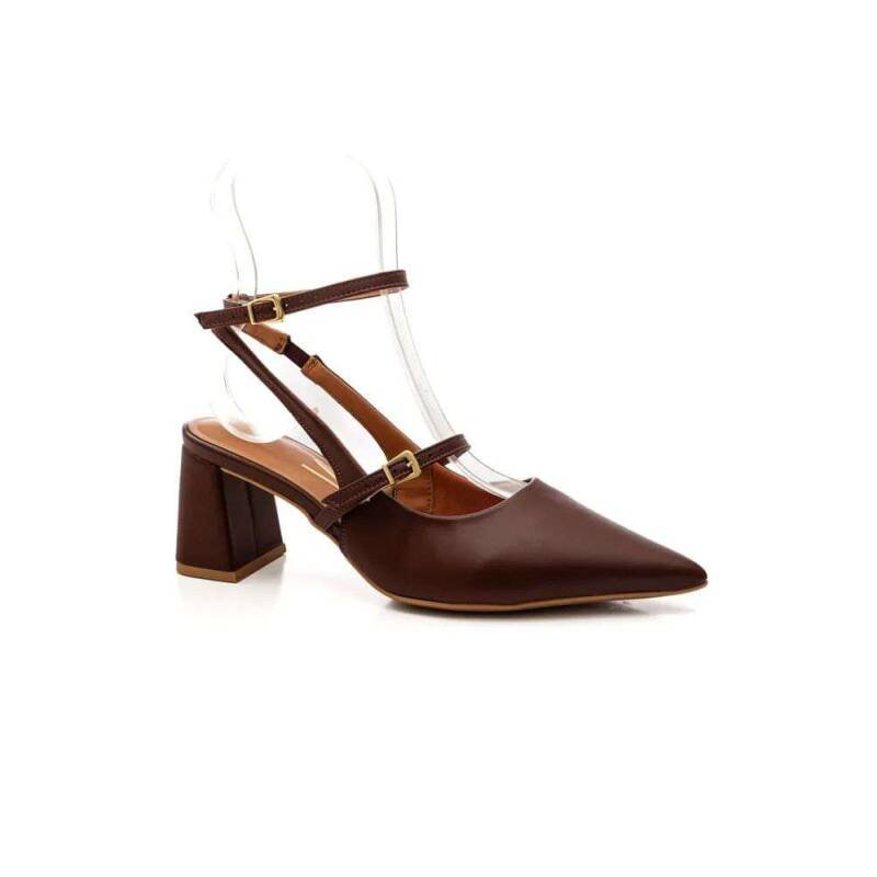 Sapato Vizzano Slingback Feminino Bico Fino Marrom 4