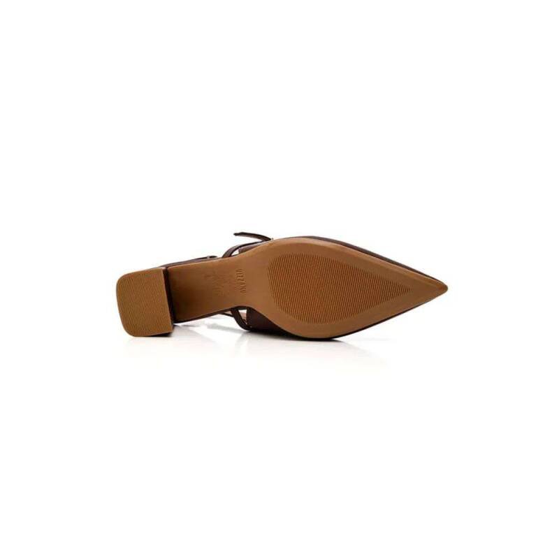 Sapato Vizzano Slingback Feminino Bico Fino Marrom 5