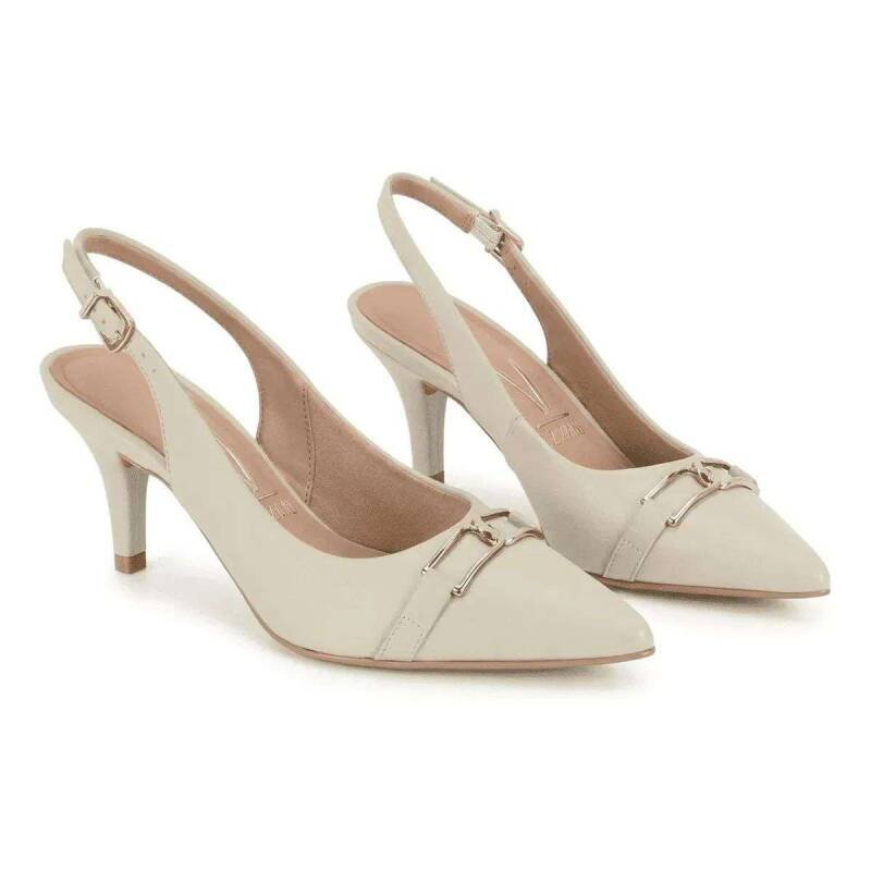 Scarpin Feminino Slinback Vizzano Off White 2