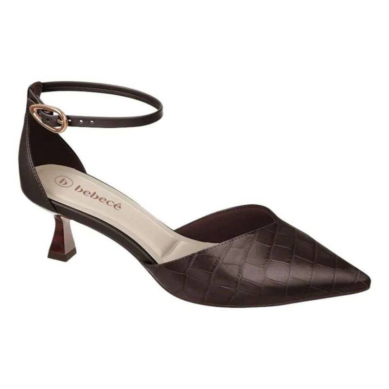 Scarpin Slingback Bebecê Canoinha Feminino - Marrom