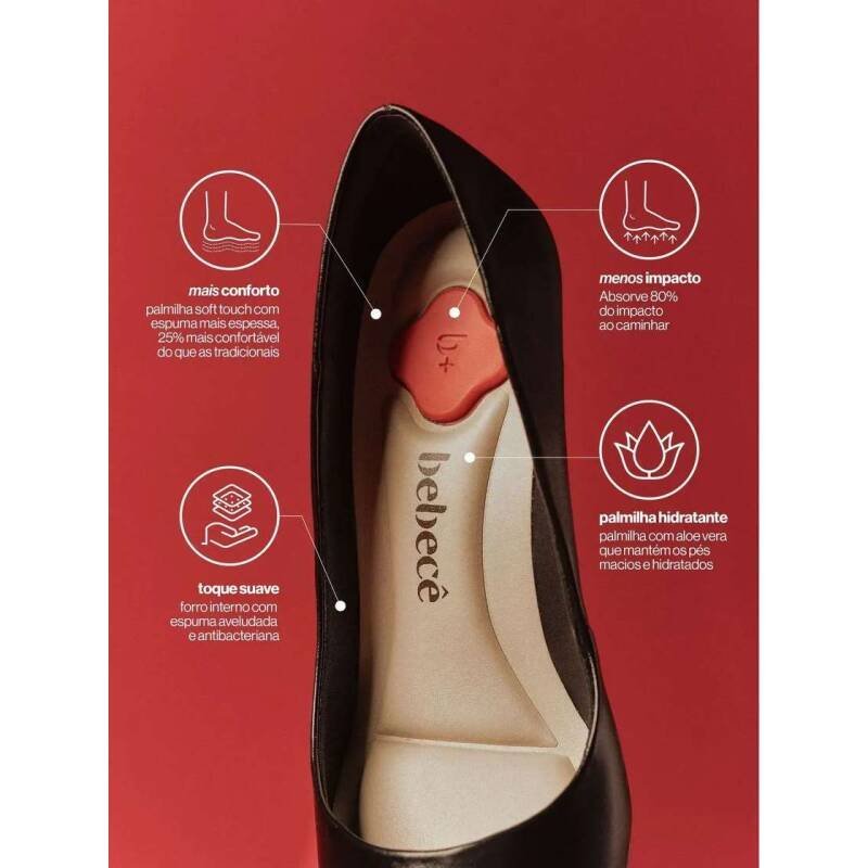 Scarpin Bebecê Slingback Confortável B+ Feminino - Marrom Marrom 3