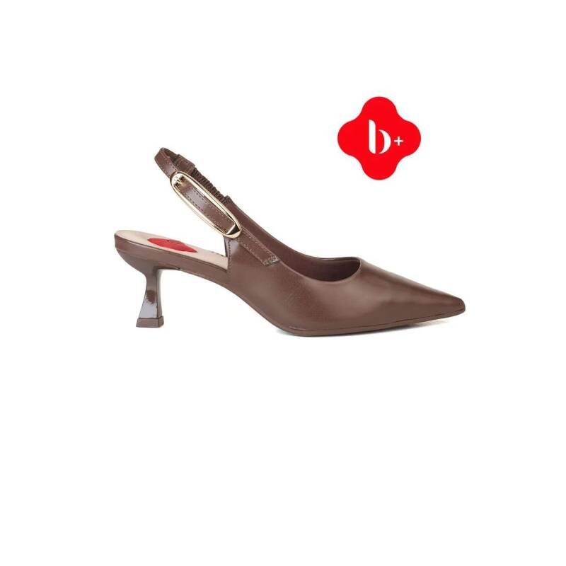 Scarpin Bebecê Slingback Confortável B+ Feminino - Marrom Marrom 6