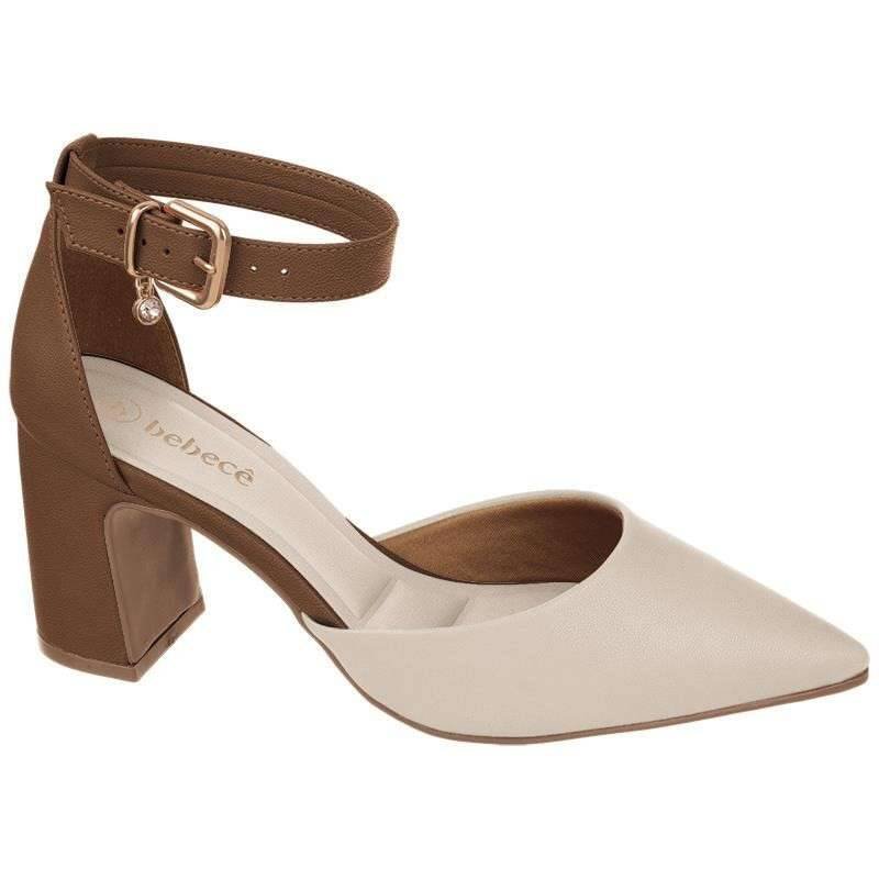 Sapato Scarpin Bebecê Salto Bloco Feminino - Marrom
