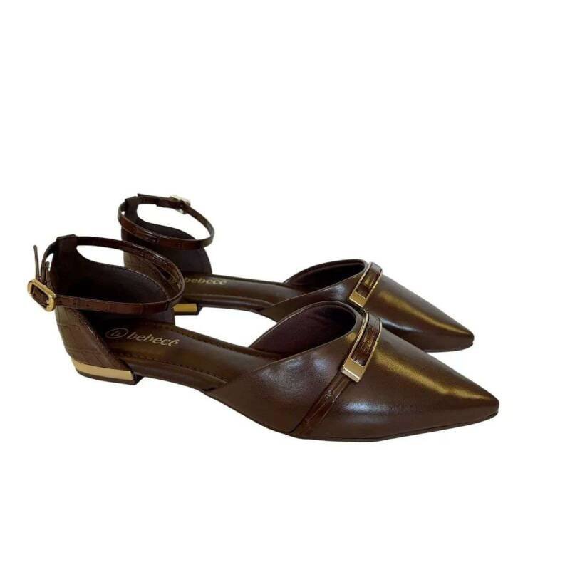 Sapatilha Bebecê Minimalista Chic Feminina Marrom 2